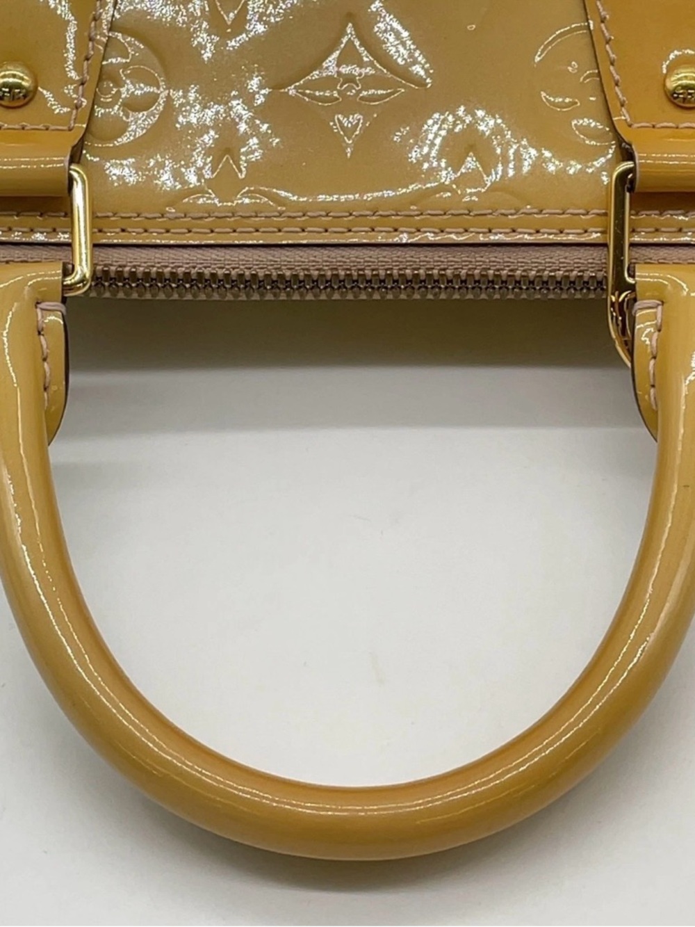 Louis Vuitton Yellow Vernis Alma Satchel - Picture 8 of 16